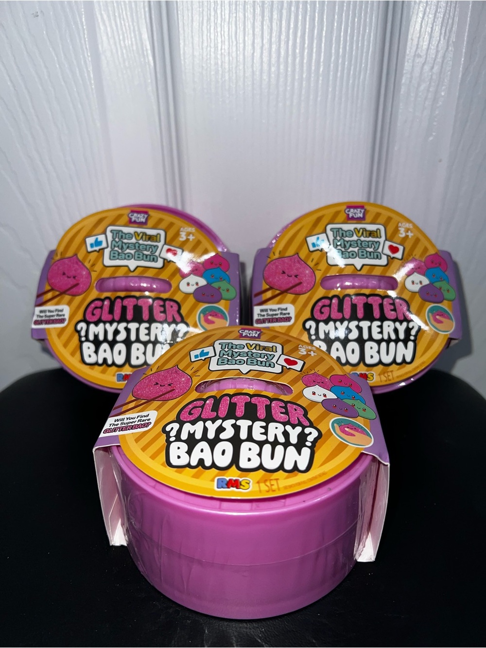 Crazy Fun RMS Pink Glitter Mystery Bao Bun Bundle of 3